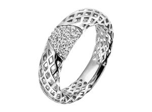 4061861132718 - Fingerring JOBO Fingerringe Gr 52 Silber 925 (Sterlingsilber) silberfarben (silber 925 weiß) Damen Fingerringe breit 925 Silber mit 14 Zirkonia