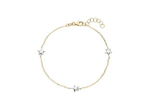 4061861134316 - Armband JOBO Sterne Armbänder Gr Gelbgold 375-Weißgold 375 gelb (gelbgold 375) Damen Armbänder 375 Gold bicolor 18 cm