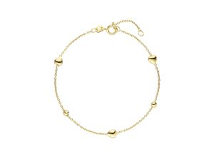 4061861134583 - Armband JOBO Herz Kugel Armbänder Gr Silber 925 (Sterlingsilber) goldfarben Damen 925 Silber vergoldet 19 cm