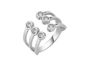 4061861136099 - Fingerring JOBO Fingerringe Gr 50 Silber 925 (Sterlingsilber) silberfarben (silber 925 weiß) Damen Fingerringe offen 925 Silber mit 6 Zirkonia