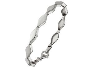 4061861136181 - Armband JOBO Armbänder Gr Silber 925 (Sterlingsilber) silberfarben (silber 925 weiß) Damen Armbänder Silber 925 mit 55 Zirkonia 19 cm