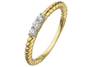 4061861137201 - Fingerring JOBO Fingerringe Gr 50 Gelbgold 333 goldfarben (gelbgold 333 weiß) Damen Fingerringe 333 Gold mit 3 Zirkonia