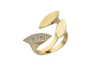 4061861138062 - Fingerring JOBO Fingerringe Gr 52 Gelbgold 333 goldfarben (gelbgold 333 weiß) Damen Fingerringe offen 333 Gold mit 40 Zirkonia