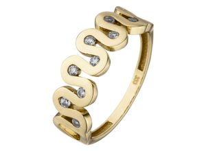 4061861138123 - Fingerring JOBO Fingerringe Gr 50 Gelbgold 333 goldfarben (gelbgold 333 weiß) Damen Fingerringe 333 Gold mit 9 Zirkonia