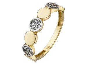 4061861138192 - Fingerring JOBO Fingerringe Gr 50 Gelbgold 333 goldfarben (gelbgold 333 weiß) Damen Fingerringe 333 Gold bicolor mit 21 Zirkonia