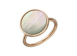 4061861139724 - Fingerring JOBO Fingerringe Gr 50 Silber 925 (Sterlingsilber) rosegold (roségoldfarben natur) Damen 925 Silber roségold vergoldet mit Perlmutt-Einlage