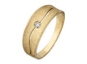 4061861141963 - Fingerring JOBO Fingerringe Gr 56 SI = kleine Einschlüsse Gelbgold 585-Diamanten gelb (gelbgold 585) Damen Diamantringe 585 Gold eismatt mit Diamant 006 ct