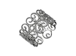 4061861144452 - Fingerring JOBO Fingerringe Gr 50 Silber 925 (Sterlingsilber) silberfarben (silber 925 weiß) Damen offen 925 Silber mit 10 Zirkonia