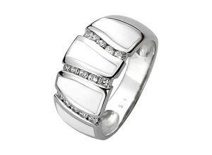 4061861145404 - Fingerring JOBO Fingerringe Gr 50 Silber 925 (Sterlingsilber) silberfarben (silber 925 weiß) Damen 925 Silber mit weißer Emaille und 15 Zirkonia