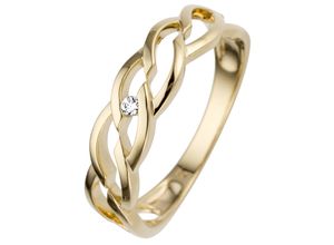 4061861150675 - Fingerring JOBO Fingerringe Gr 50 SI = kleine Einschlüsse Gelbgold 585-Diamanten gelb (gelbgold 585) Damen Diamantringe 585 Gold mit Diamant