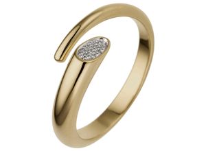 4061861150743 - Fingerring JOBO Fingerringe Gr 50 SI = kleine Einschlüsse Gelbgold 585-Diamanten gelb (gelbgold 585) Damen Diamantringe offen 585 Gold mit 10 Diamanten