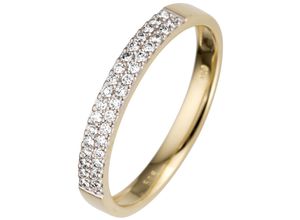 4061861150859 - Fingerring JOBO Fingerringe Gr 58 SI = kleine Einschlüsse Gelbgold 585-Diamanten gelb (gelbgold 585) Damen Diamantringe 585 Gold mit 33 Diamanten