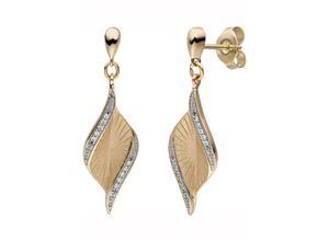 4061861156066 - Paar Ohrhänger JOBO Ohrringe Gr P1 = bei 10-facher Vergrößerung erkennbare Einschlüsse Gelbgold 585-Diamanten gelb (gelbgold 585) Damen Ohrhänger 585 Gold mit 20 Diamanten