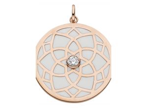 4061861158916 - Ketten-Anhänger JOBO Anhänger mit Zirkonia und Emaille Schmuckanhänger Gr Silber 925 (Sterlingsilber) rosegold (roségoldfarben weiß) Damen Anhänger 925 Silber roségold vergoldet