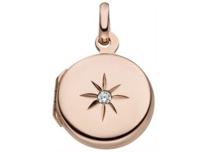 4061861158930 - Medallion-Anhänger JOBO Anhänger Medaillon Schmuckanhänger Gr Silber 925 (Sterlingsilber) rosegold (roségoldfarben weiß) Damen 925 Silber roségold vergoldet mit Zirkonia