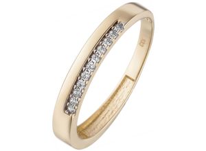 4061861159944 - Fingerring JOBO Fingerringe Gr 50 Gelbgold 333 goldfarben (gelbgold 333 weiß) Damen Fingerringe 333 Gold bicolor mit 11 Zirkonia