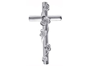 4061861162364 - Kreuz-Anhänger JOBO Anhänger Kreuz mit Rosen Schmuckanhänger Gr Silber 925 (Sterlingsilber) silberfarben (silber 925) Damen 925 Silber