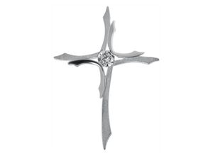 4061861162371 - Ketten-Anhänger JOBO Anhänger Kreuz Schmuckanhänger Gr Silber 925 (Sterlingsilber) silberfarben (silber 925 weiß) Damen Anhänger 925 Silber mit 1 Zirkonia