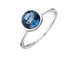 4061861163958 - Fingerring JOBO Fingerringe Gr 52 Weißgold 585 weiß (weißgold 585 blau) Damen Fingerringe 585 Weißgold mit Blautopas London Blue