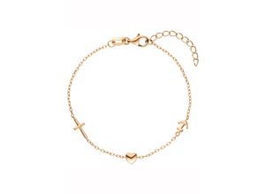 4061861164597 - Armband JOBO Glaube Liebe Hoffnung Armbänder Gr Silber 925 (Sterlingsilber) rosegold (roségoldfarben) Damen 925 Silber roségold vergoldet