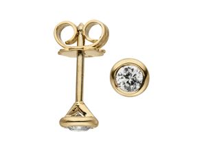 4061861165341 - Paar Ohrstecker JOBO Ohrringe Solitär Diamanten Brillanten 024 ct Ohrringe Gr SI = kleine Einschlüsse Gelbgold 585-Diamanten gelb (gelbgold 585) Damen Ohrstecker 585 Gold