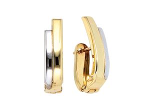 4061861166072 - Paar Creolen JOBO Ohrringe in Bicolor-Optik Ohrringe Gr Gelbgold 333 goldfarben (gelbgold 333) Damen Creolen 333 Gold