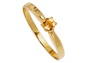 4061861166232 - Goldring JOBO Ring mit Citrin Fingerringe Gr 50 Gelbgold 585 gelb (gelbgold 585) Damen Fingerringe 585 Gold