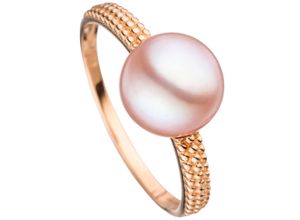 4061861167239 - Perlenring JOBO Ring mit Perle 85 mm Fingerringe Gr 50 Roségold 585-Perlen rosegold (roségold 585) Damen Fingerringe 585 Roségold