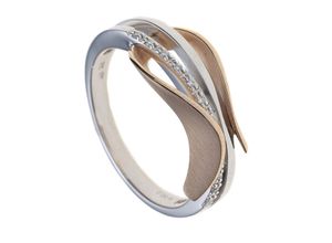 4061861169653 - Diamantring JOBO Ring mit 9 Diamanten Fingerringe Gr 56 SI = kleine Einschlüsse Roségold 585-Weißgold 585-Diamanten rosegold (roségold 585) Damen Diamantringe 585 Gold bicolor