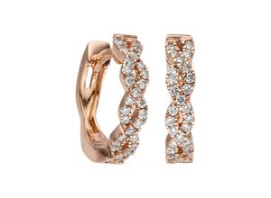 4061861170109 - Paar Creolen JOBO Ohrringe mit 56 Diamanten Ohrringe Gr SI = kleine Einschlüsse Roségold 585-Diamanten rosegold (roségold 585) Damen Creolen 585 Roségold