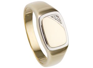 4061861178266 - Fingerring JOBO Ring mit Diamant Fingerringe Gr 60 SI = kleine Einschlüsse Gelbgold 585-Diamanten gelb (gelbgold 585) Herren Goldringe 585 Gold bicolor