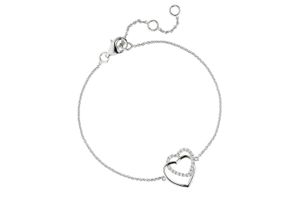 4061861178952 - Silberarmband JOBO Armband Herzen Armbänder Gr Silber 925 (Sterlingsilber) silberfarben (silber 925) Damen Armbänder Silber 925 mit Zirkonia 185 cm