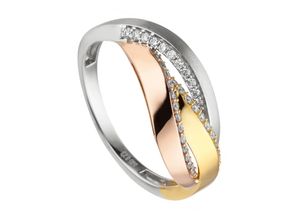 4061861180795 - Fingerring JOBO Tricolor-Ring mit 36 Diamanten Fingerringe Gr 54 P1 = bei 10-facher Vergrößerung erkennbare Einschlüsse Roségold 585-Weißgold 585-Diamanten rosegold (roségold 585) Damen Diamantringe 585 Gold