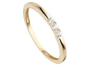 4061861181006 - Fingerring JOBO Ring mit 3 Zirkonia Fingerringe Gr 50 Gelbgold 333 goldfarben (gelbgold 333 weiß) Damen Fingerringe 333 Gold