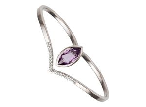 4061861181709 - Fingerring JOBO Ring mit Amethyst und Zirkonia Fingerringe Gr 60 Weißgold 333 weiß (weißgold 333) Damen Fingerringe 333 Weißgold