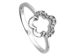 4061861182454 - Fingerring JOBO Ring Blume mit 11 Zirkonia Fingerringe Gr 50 Silber 925 (Sterlingsilber) silberfarben (silber 925 weiß) Damen 925 Silber