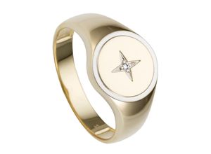 4061861182577 - Fingerring JOBO Ring mit Diamant Fingerringe Gr 62 SI = kleine Einschlüsse Gelbgold 585-Diamanten gelb (gelbgold 585) Herren Goldringe 585 Gold bicolor