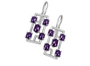 4061861182775 - Paar Ohrhänger JOBO Ohrringe mit Amethyst und Zirkonia Ohrringe Gr Silber 925 (Sterlingsilber) silberfarben (silber 925 lila) Damen Ohrhänger 925 Silber rhodiniert