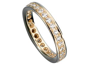 4061861184458 - Fingerring JOBO Ring mit Diamanten rundum Fingerringe Gr 54 Gelbgold 585-Diamanten gelb (gelbgold 585) Damen Diamantringe 585 Gold