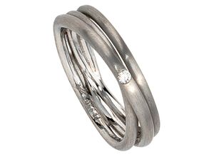 4061861186698 - Fingerring JOBO Ring mit Diamant Fingerringe Gr 50 SI = kleine Einschlüsse Platin 950-Diamanten grau (platin 950) Damen Diamantringe 950 Platin