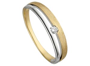 4061861189224 - Fingerring JOBO Ring mit Diamant Fingerringe Gr 60 SI = kleine Einschlüsse Gelbgold 585-Weißgold 585-Diamanten gelb (gelbgold 585) Damen Diamantringe 585 Gold bicolor