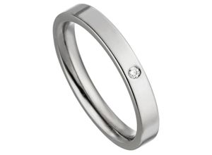 4061861189583 - Partnerring JOBO Ring mit Diamant Fingerringe Gr 58 SI = kleine Einschlüsse Diamanten-Titan grau (titanfarben) Damen Diamantringe Titan