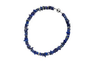 4061861190817 - Kette ohne Anhänger JOBO Halsketten Gr Metall Länge 44 cm blau Damen Ketten ohne Anhänger mit Lapislazuli 44 cm