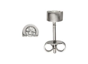 4061861192545 - Paar Ohrstecker JOBO Ohrringe Gr SI = kleine Einschlüsse Platin 950-Diamanten grau (platin 950) Damen Ohrstecker 950 Platin mit 2 Diamanten