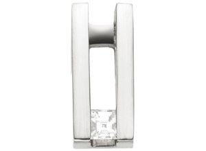 4061861192613 - Ketten-Anhänger JOBO Schmuckanhänger Gr SI = kleine Einschlüsse Platin 950-Diamanten grau (platin 950) Damen Anhänger 950 Platin matt mit Diamant im Caree-Schliff