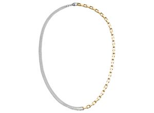 4061861193009 - Kette ohne Anhänger JOBO Halbkette Halsketten Gr Silber 925 (Sterlingsilber) Länge 41 cm goldfarben Damen Ketten ohne Anhänger 925 Silber bicolor vergoldet 41 cm