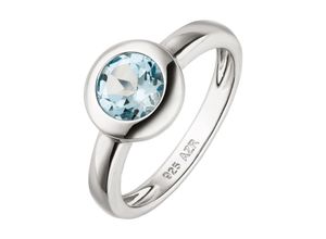 4061861193344 - Fingerring JOBO Fingerringe Gr 52 Silber 925 (Sterlingsilber) blau (hellblau) Damen Fingerringe 925 Silber mit Blautopas rund