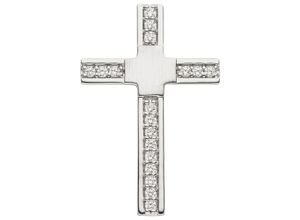 4061861193702 - Kreuz-Anhänger JOBO Anhänger Kreuz Schmuckanhänger Gr Silber 925 (Sterlingsilber) silberfarben (silber 925 weiß) Damen Anhänger 925 Silber mit 18 Zirkonia