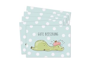 4061912147708 - Postkarte GUTE BESSERUNG DINO 5er-Set