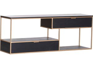 4061915047173 - Lowboard Porto Sideboards Gr B H T 160 cm x 60 cm x 40 cm 2 St schwarz (schwarz gold) Kommode Breite 160 cm